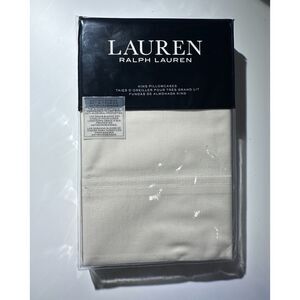 Lauren Ralph Lauren Sloane Pair KING Pillowcases Ivory 20x40 NEW